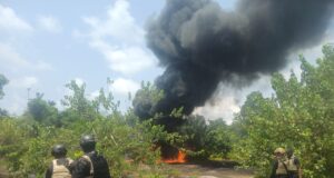 Navy destroys illegal crude oil storage site in Rivers