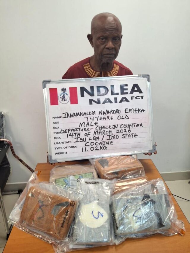 VIDEO: UK-bound 74-year-old man nabbed with cocaine hidden in balloons at Abuja airport