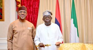 ‘Continue war on crime, corruption’: Abiodun presents sword to Tinubu Abiodun