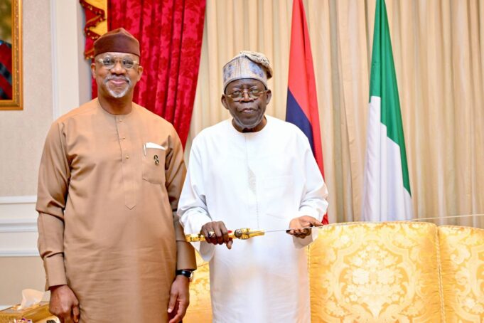 ‘Continue war on crime, corruption’: Abiodun presents sword to Tinubu Abiodun
