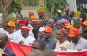 ADC crisis: Atiku, Kwankwaso, Obi, others protest at INEC headquarters ADC