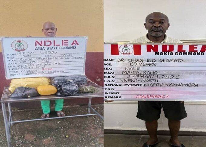 NDLEA arrests 93-year-old man, doctor for cocaine, skunk trafficking NDLEA