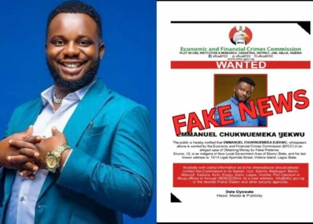EFCC calls out Sabinus over fake ‘wanted’ poster, orders him to stop