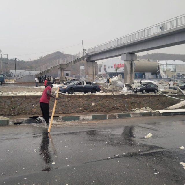 Windstorm damages Kugbo Bus Terminal, Nyanya Bridge in Abuja Windstorm