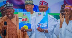 Ganduje hands Gov Yusuf governorship forms as Kano APC backs Tinubu