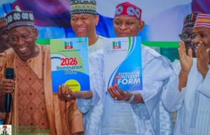 Ganduje hands Gov Yusuf governorship forms as Kano APC backs Tinubu