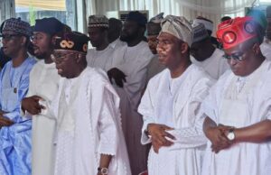 Tinubu observes Eid prayers in Lagos