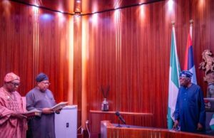 Tinubu swears in new power, foreign affairs ministers