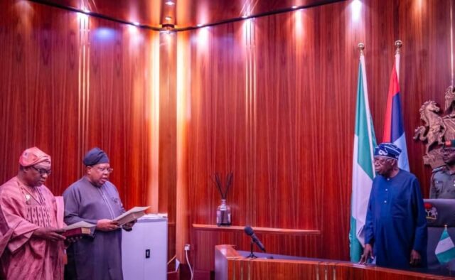 Tinubu swears in new power, foreign affairs ministers