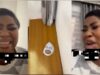 Lady reacts in shock after discovery of strange mask in parlour