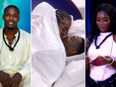BBNaija: Housemates Goddessa, Araga spark reactions after first kiss Kiss