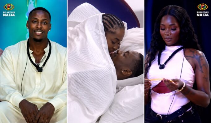 BBNaija: Housemates Goddessa, Araga spark reactions after first kiss Kiss