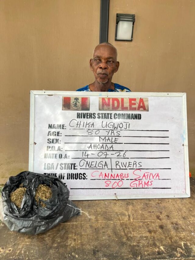80-year-old drug dealer arrested with 800 grams skunk in Edo