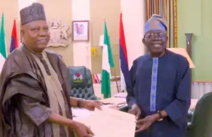 Tinubu presents Shettima with 2027 running mate certificate