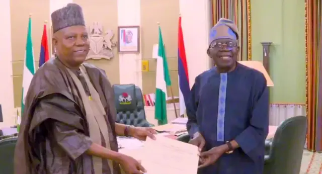 Tinubu presents Shettima with 2027 running mate certificate
