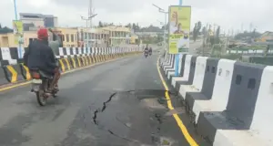 Section of newly commissioned Osun flyover damaged after heavy rainfall
