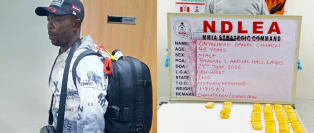 Okada rider excretes 100 wraps of meth after arrest at Lagos airport Okada rider
