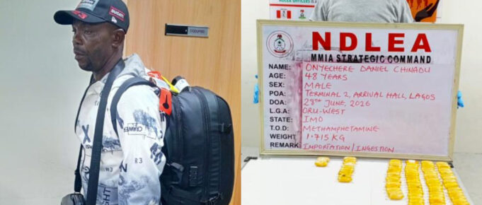 Okada rider excretes 100 wraps of meth after arrest at Lagos airport Okada rider