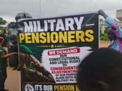 Military pensioners protest in Abuja