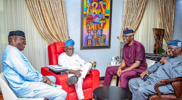 Makinde, Fayemi, Oyinlola visit Obasanjo in Ogun, discuss 2027 elections Makinde