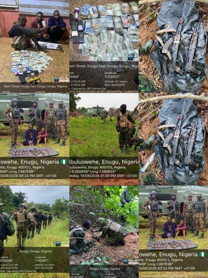Troops nab kidnapper, recover $1,000, N785,900 cash in Enugu forest Troops