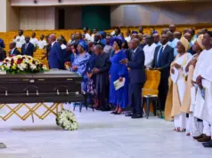 PHOTOS: Osinbajo, Fashola, Fayemi, others attend Kemi Adeosun’s husband’s burial service