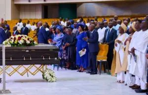 PHOTOS: Osinbajo, Fashola, Fayemi, others attend Kemi Adeosun’s husband’s burial service