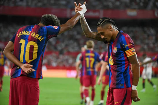 Barcelona's Raphinha and Yamal Raphinha