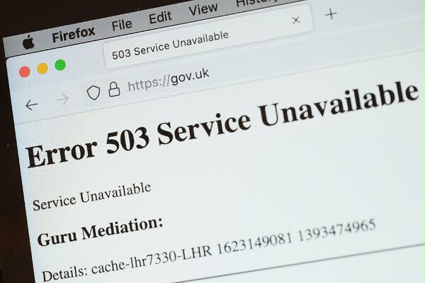 Website outage Websites