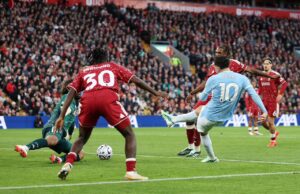EPL: Man City thrash 10-man Liverpool at Anfield City