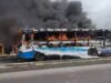 Mob sets BRT bus ablaze after motorcyclist’s death in Lagos